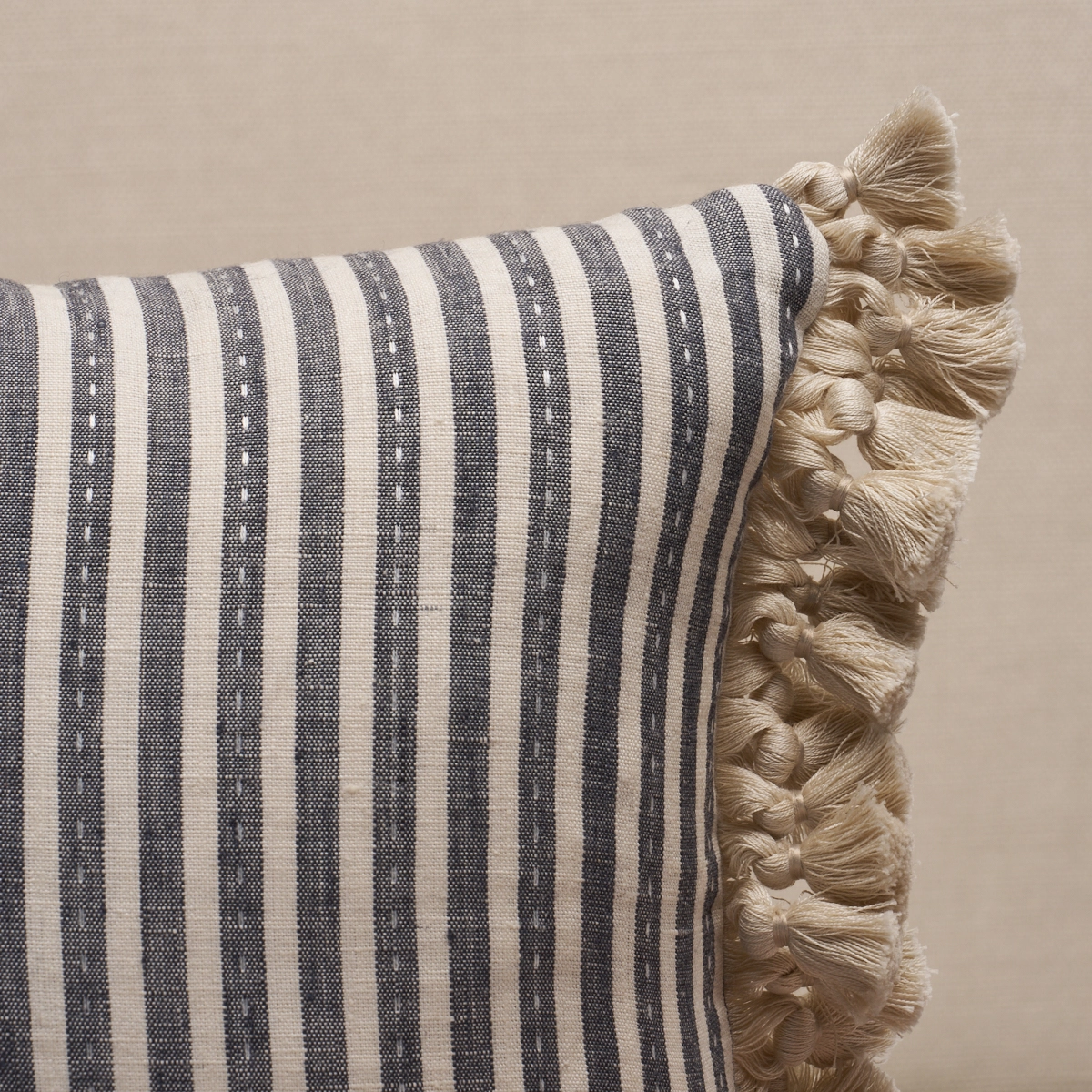 Mathis Ticking Stripe Pillow_ CARBON