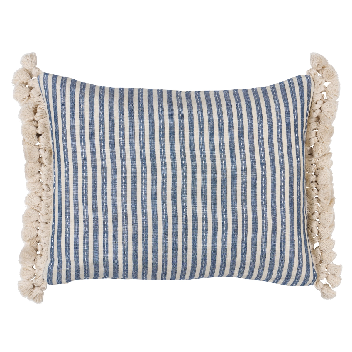Mathis Ticking Stripe Pillow_ INDIGO