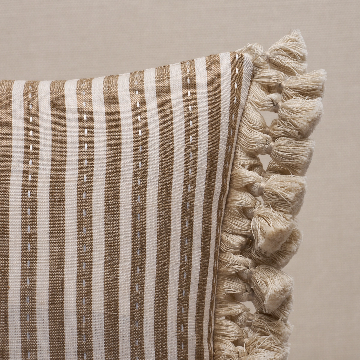 Mathis Ticking Stripe Pillow_ FLAX