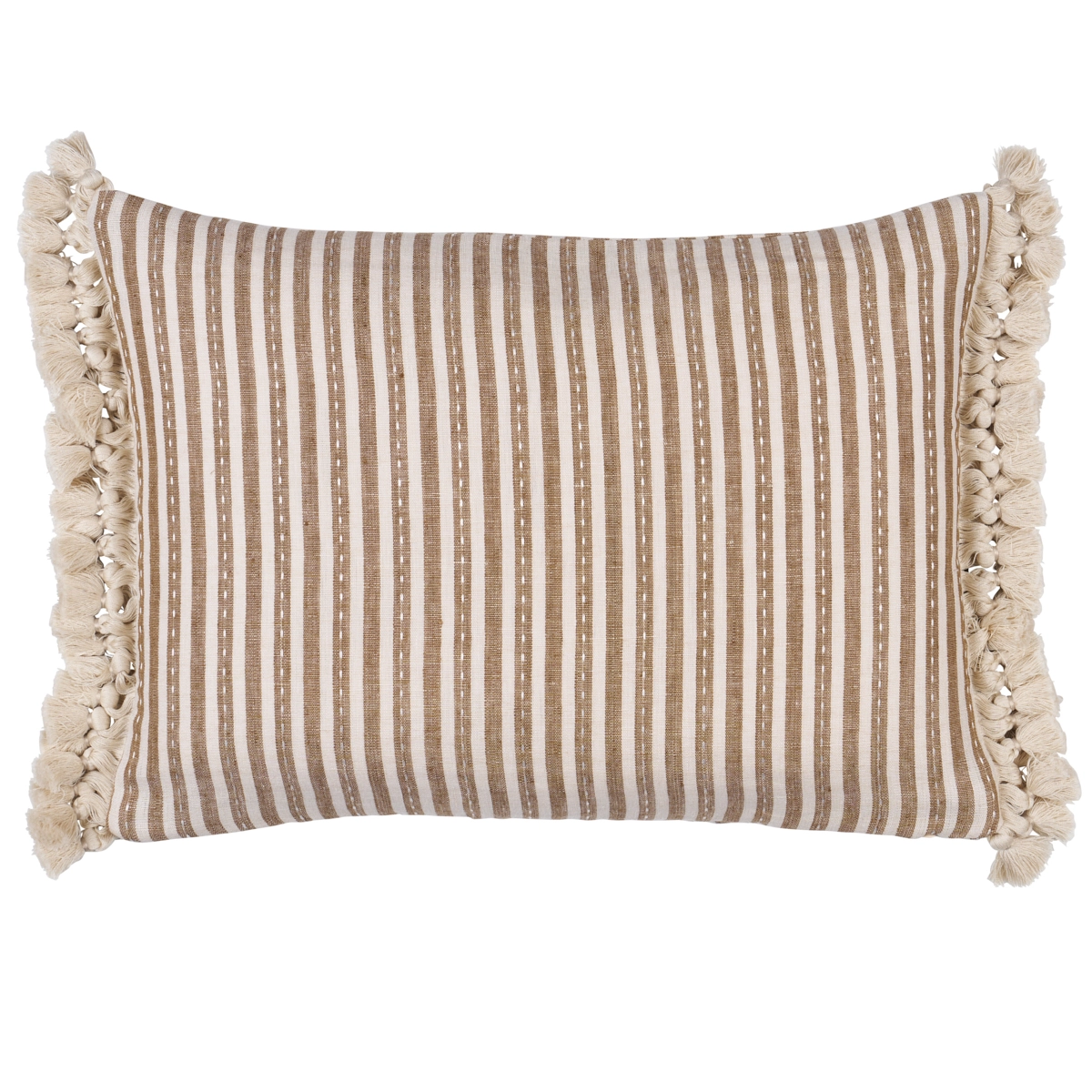 Mathis Ticking Stripe Pillow_ FLAX