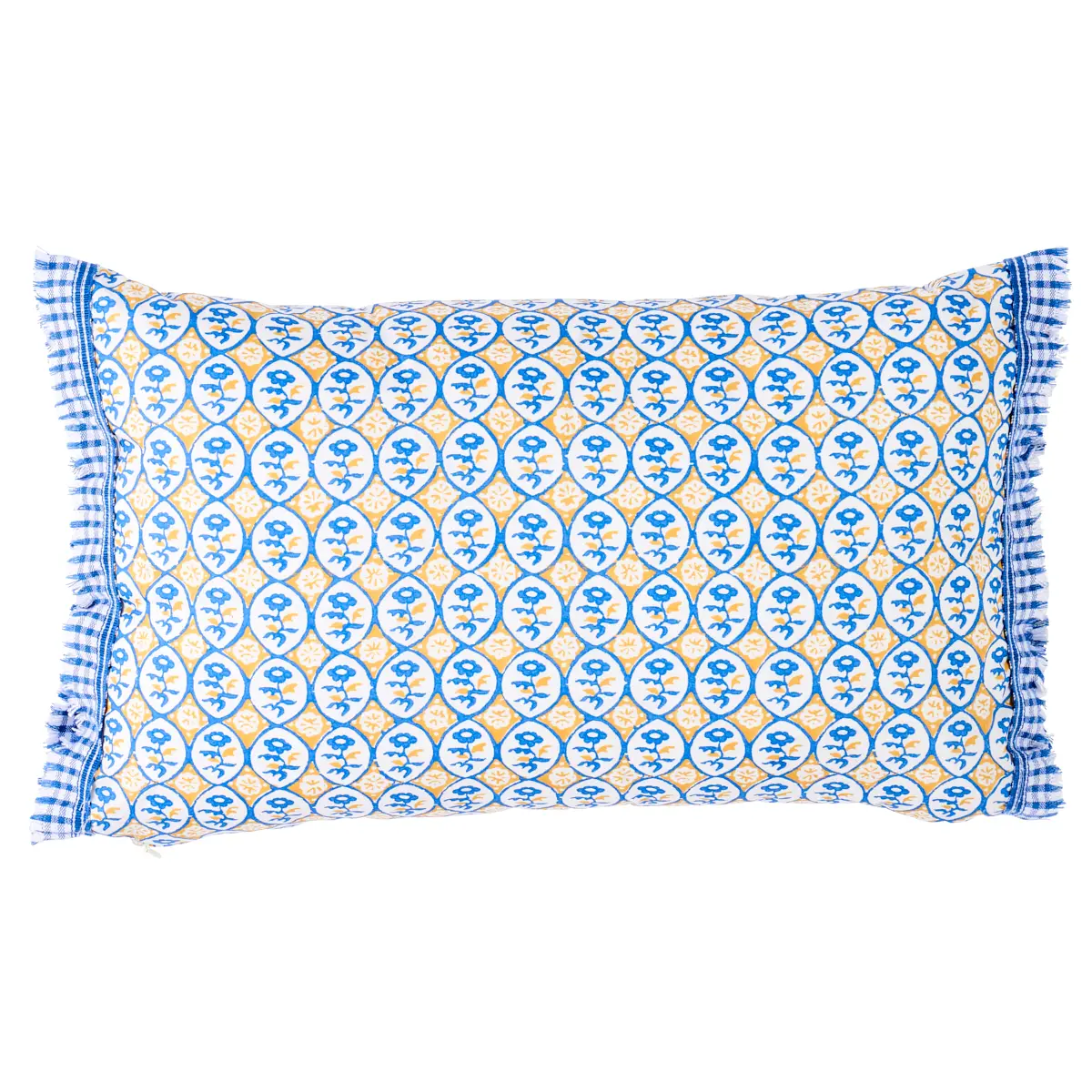 Josiane Floral Pillow_ YELLOW & BLUE