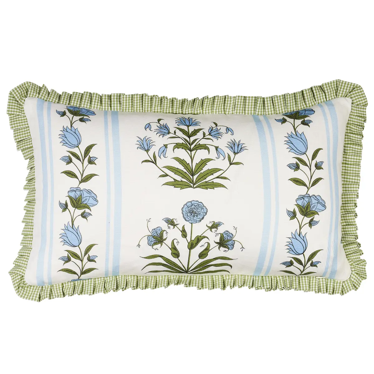 Royal Poppy Stripe Pillow_ SKY