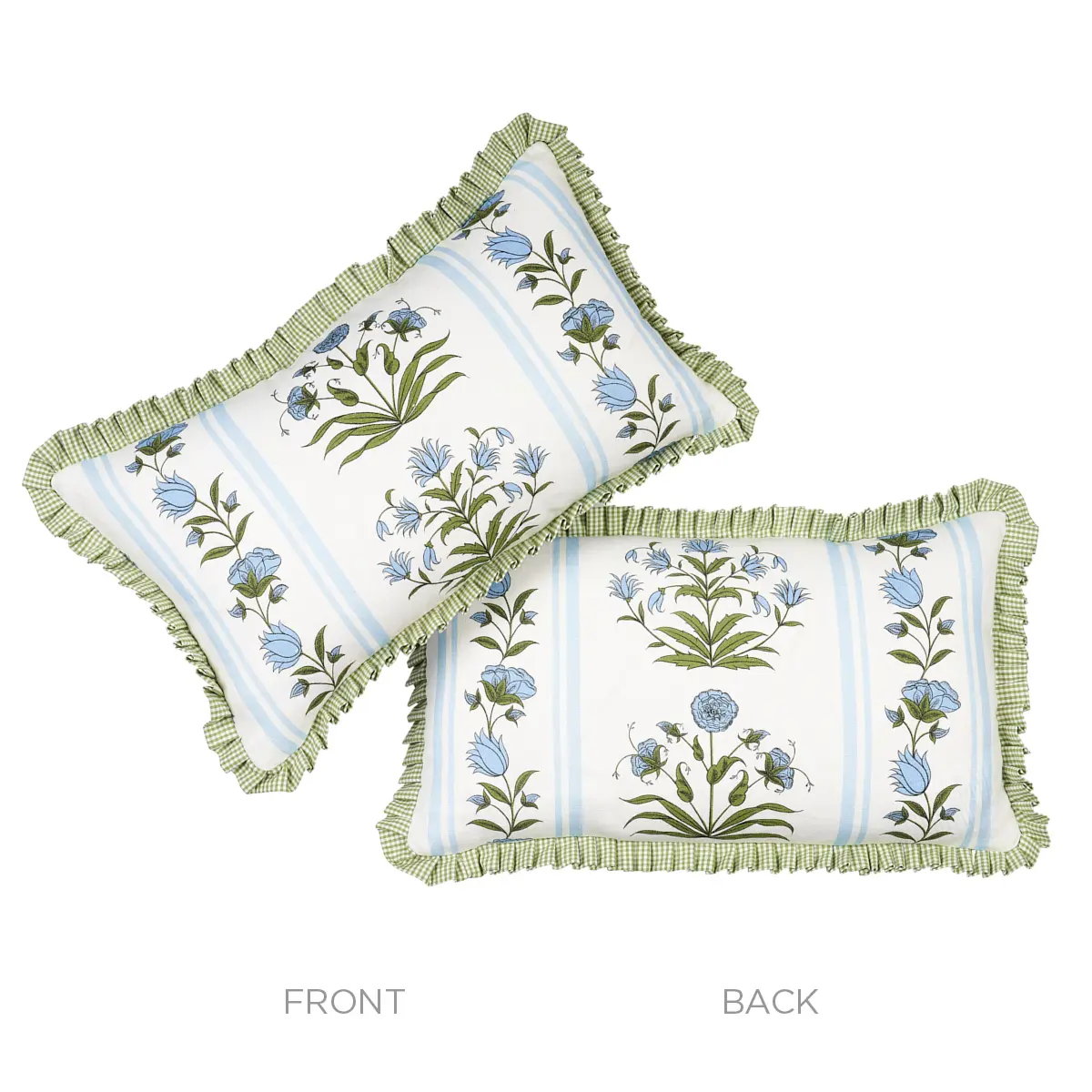Royal Poppy Stripe Pillow_ SKY