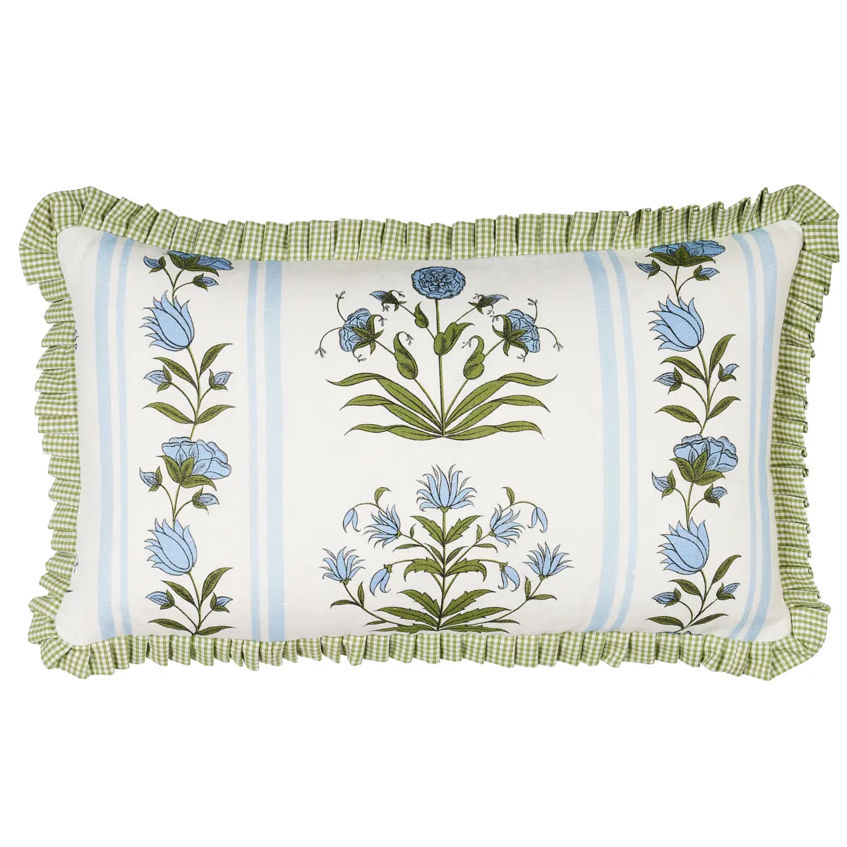 Royal Poppy Stripe Pillow_ SKY