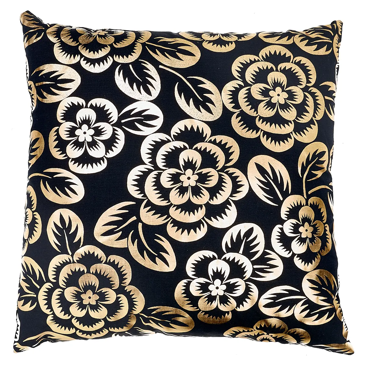 Angelica Floral Pillow_ GOLD & NOIR