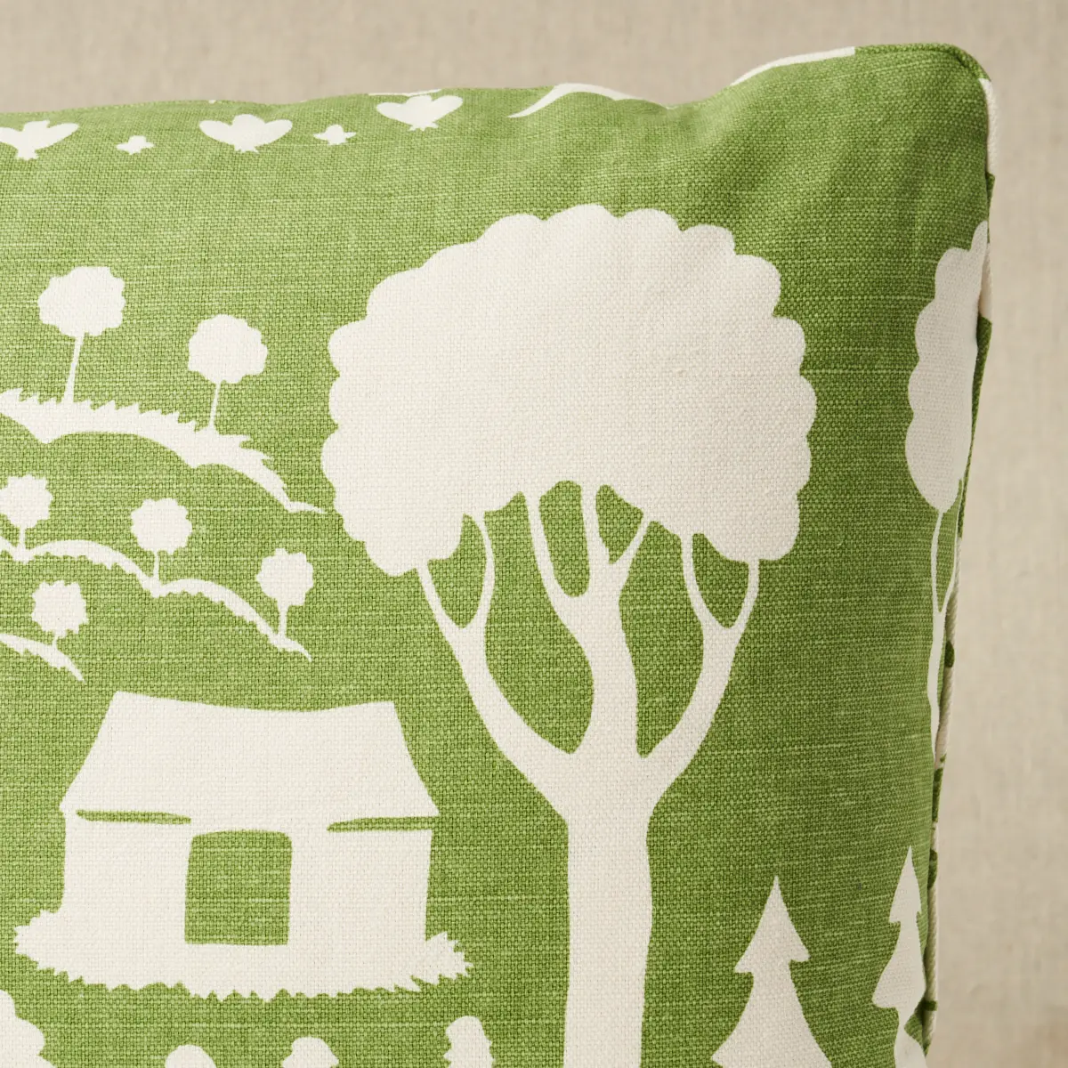 Farm Scene Pillow_ GREEN