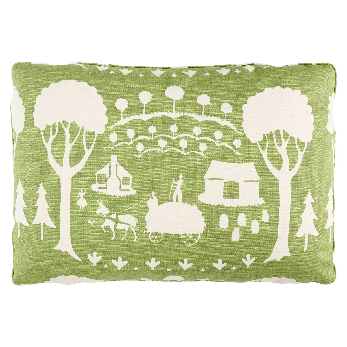 Farm Scene Pillow_ GREEN