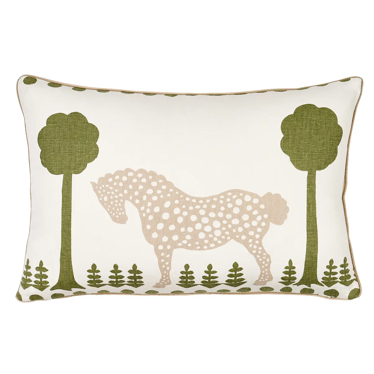 Polka Dot Pony Pillow_ OLIVE