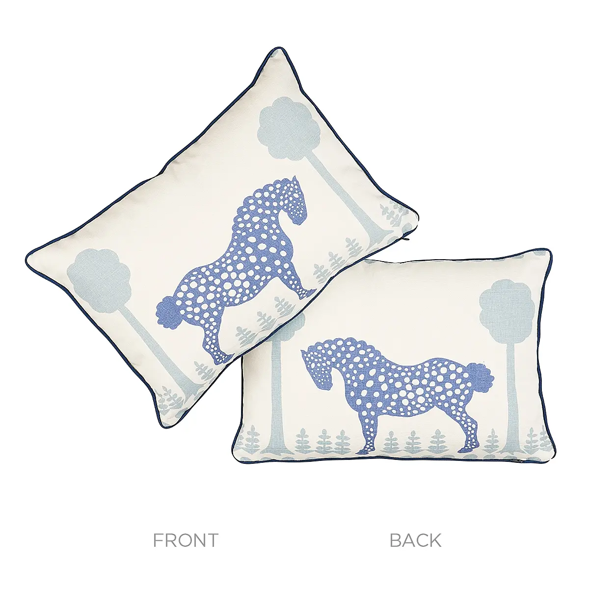 Polka Dot Pony Pillow_ BLUE