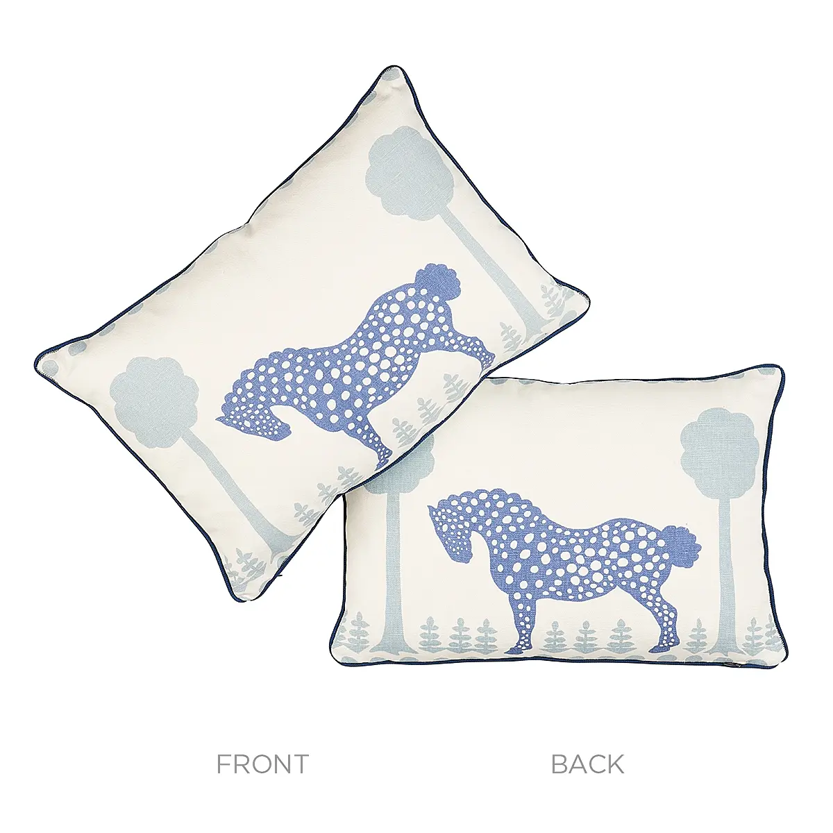 Polka Dot Pony Pillow_ BLUE