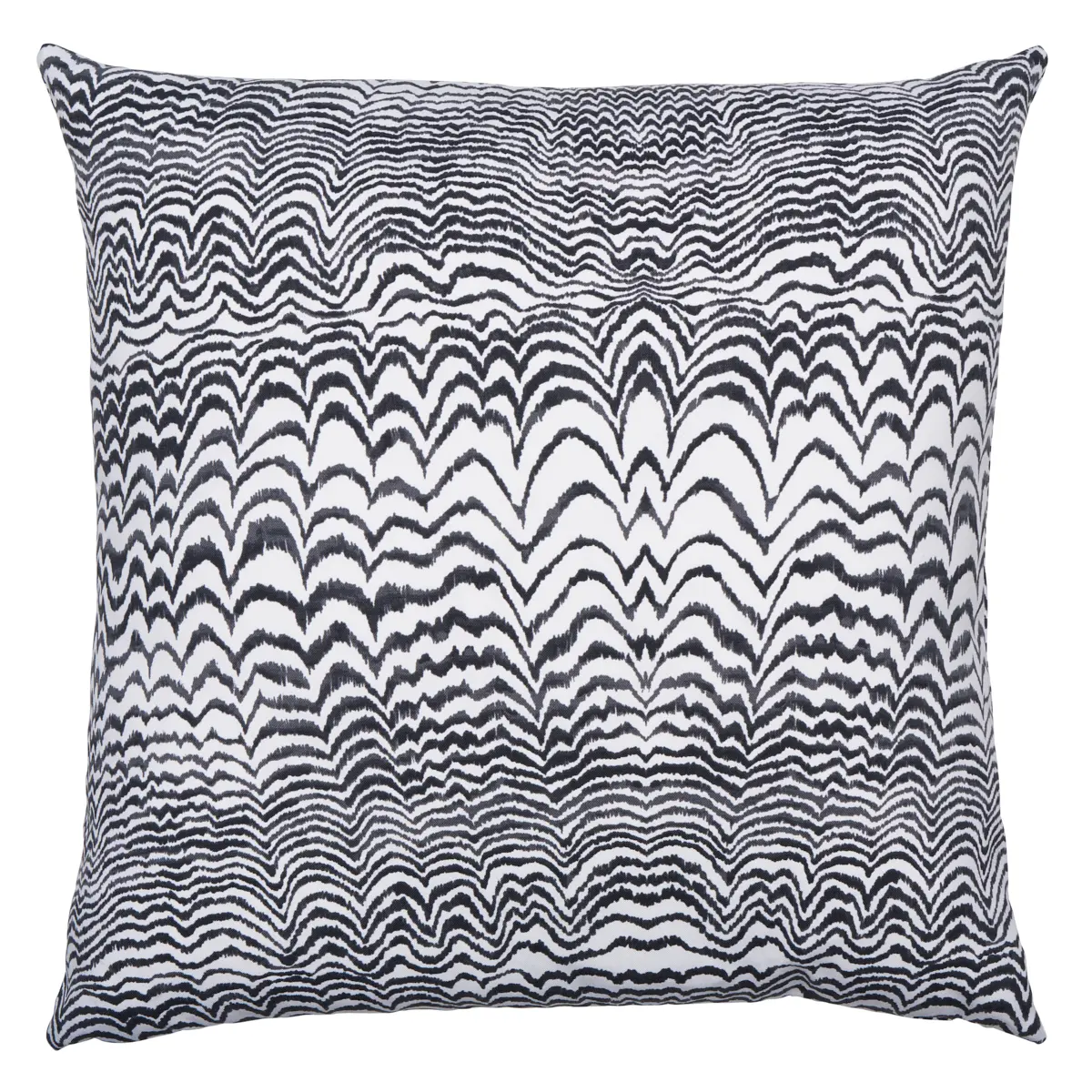 Ink Wave Print I/O Pillow_ BLACK