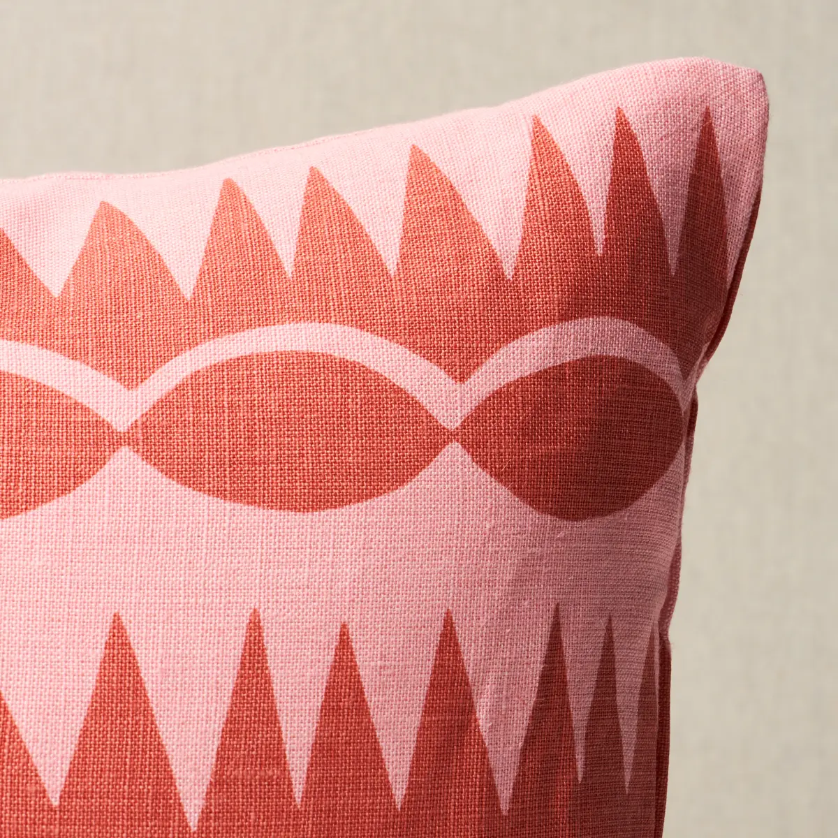 Dagger Stripe Pillow_ RED ON PINK