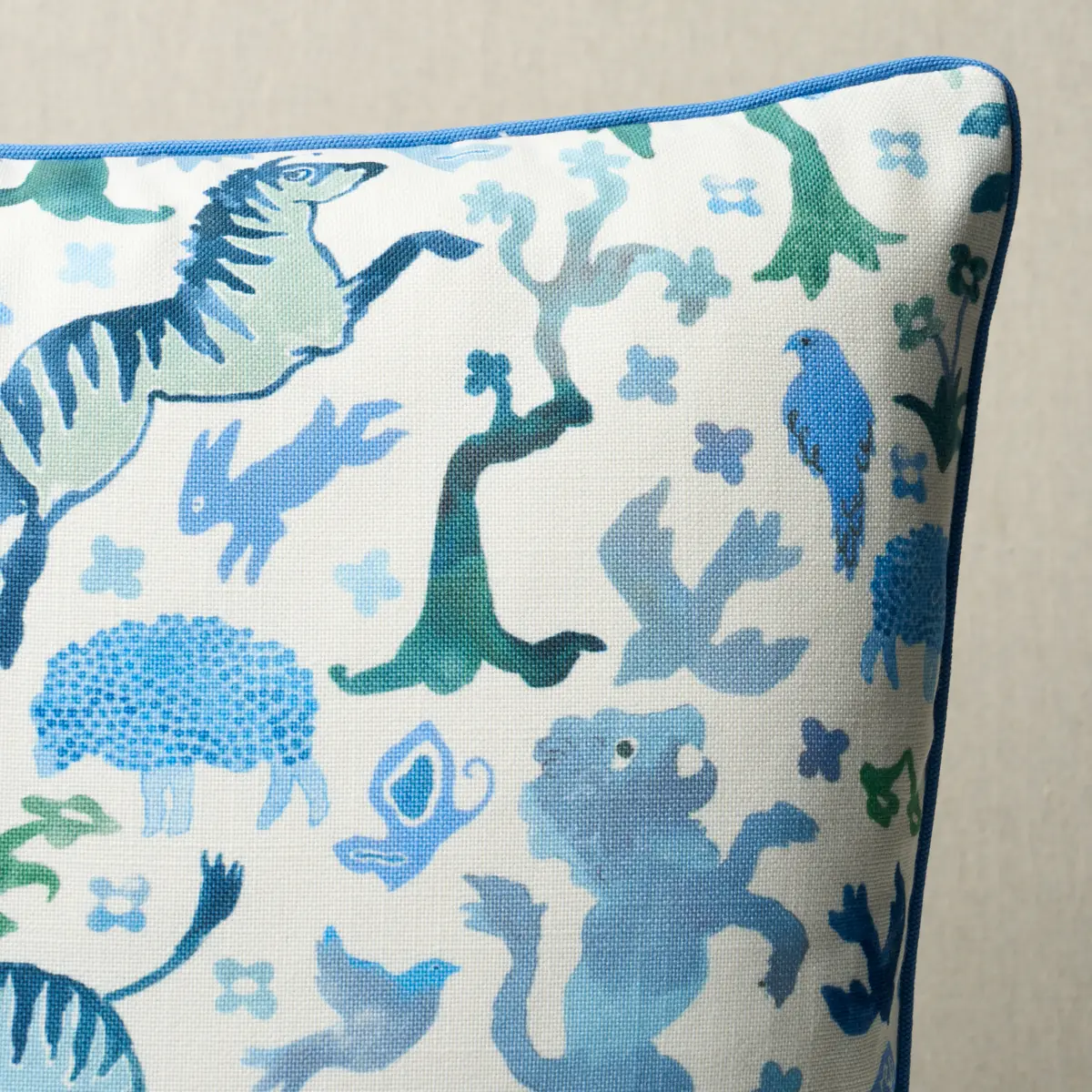 Beasts Pillow_ BLUE AND GREEN