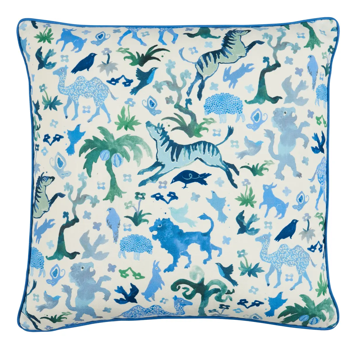 Beasts Pillow_ BLUE AND GREEN