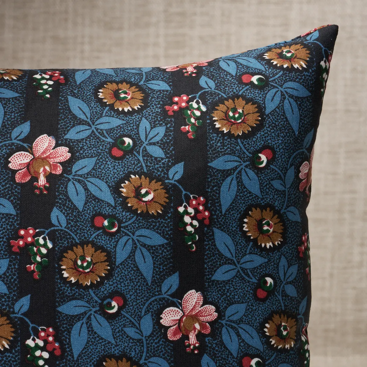 La Rue Stripe Pillow_ MIDNIGHT
