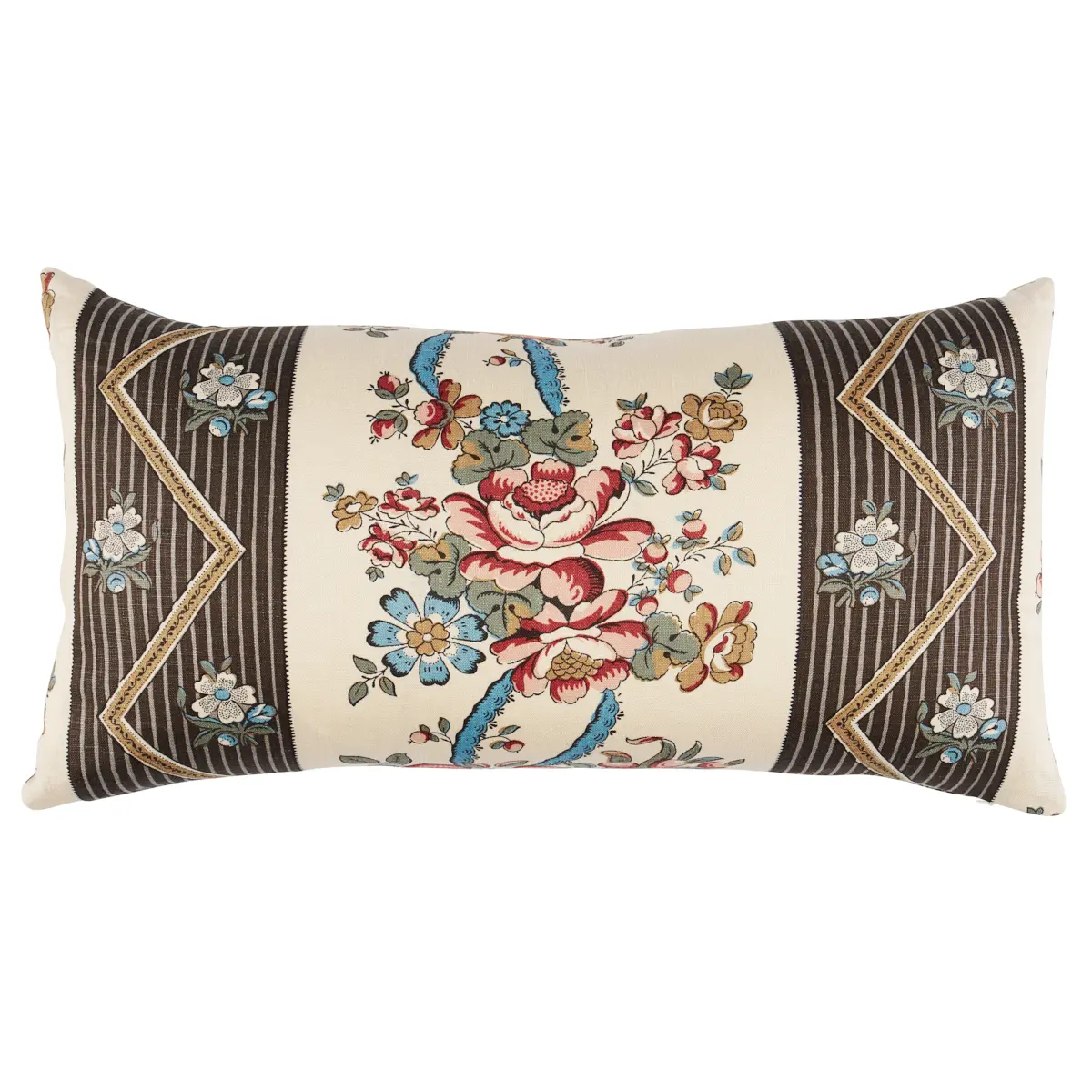 Sylvain Floral Stripe Pillow_ NOIR
