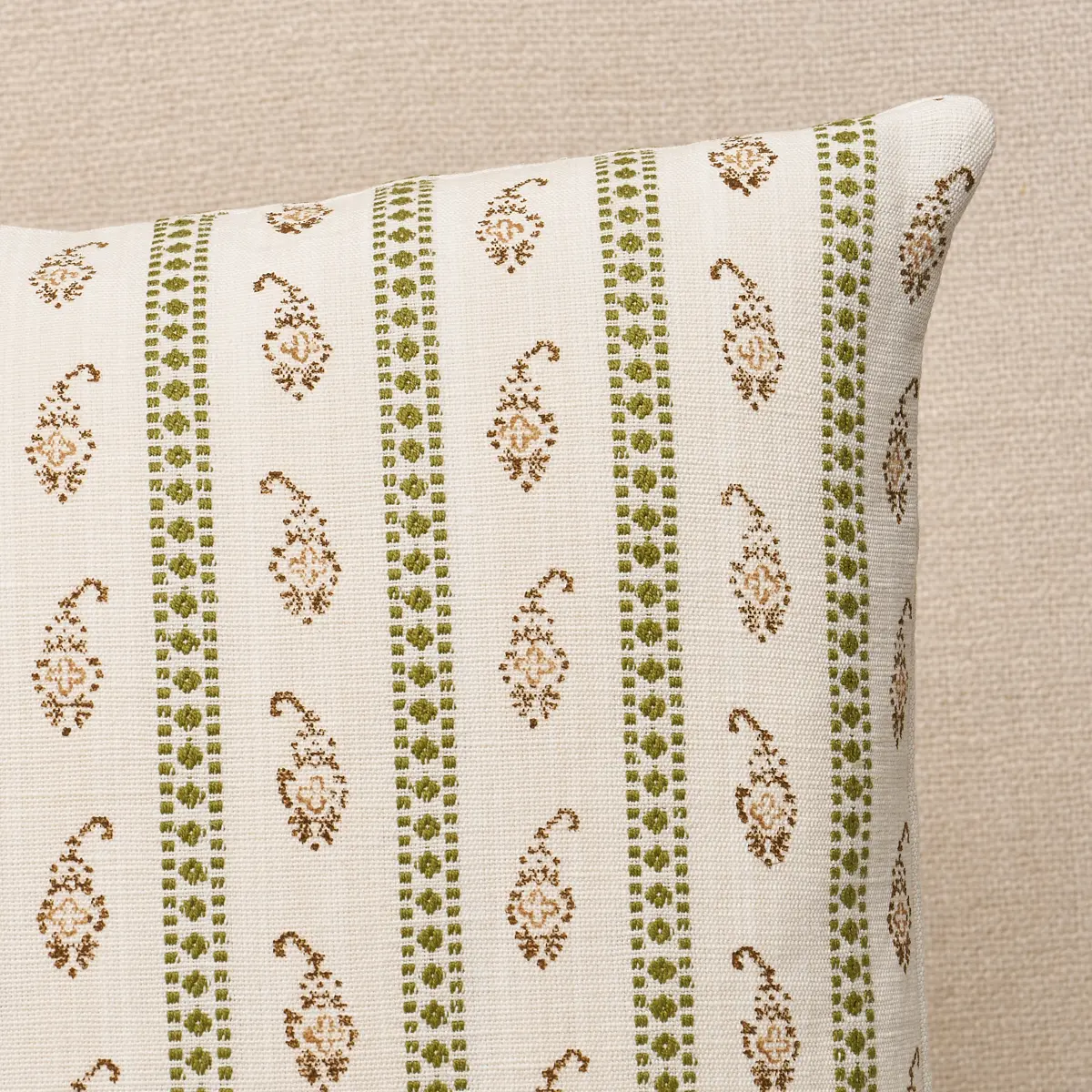 Eddie Hand Block Print Pillow_ GREEN