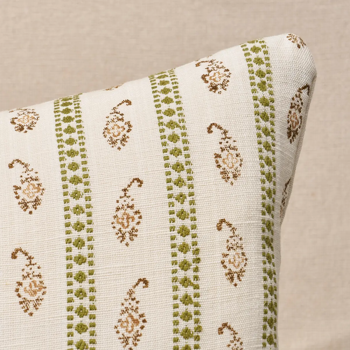 Eddie Hand Block Print Pillow_ GREEN