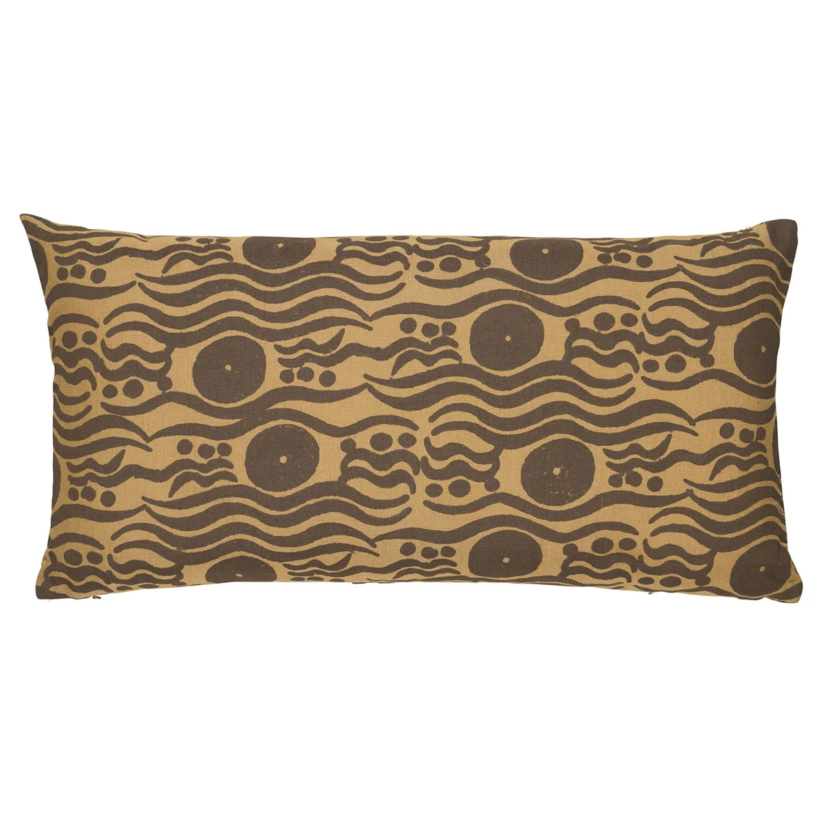 Bosphorous Hand Block Pillow_ OCHRE & BROWN