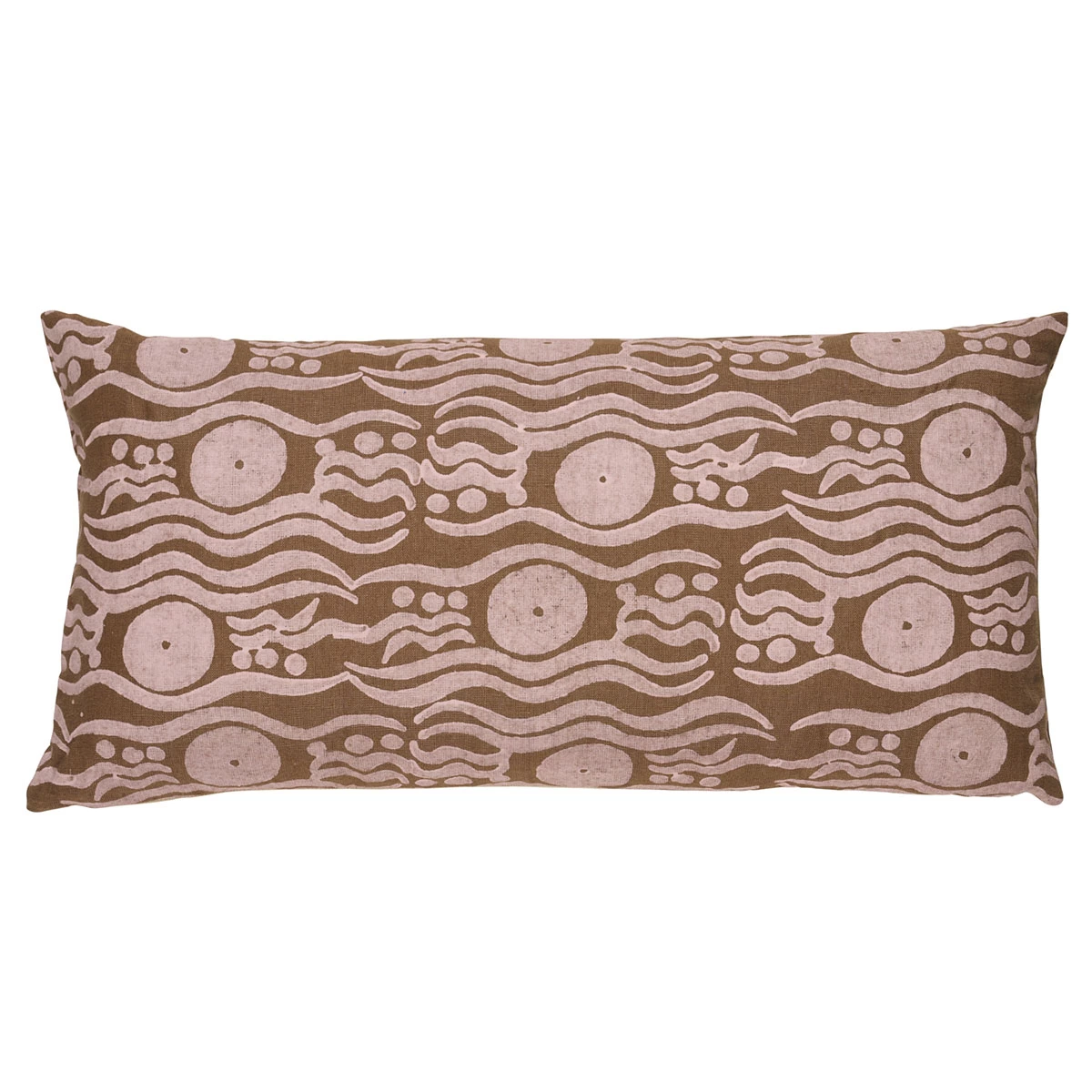 Bosphorous Hand Block Pillow_ BROWN & PINK