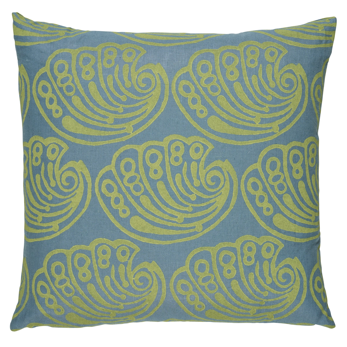 Ramsgate Hand Block Pillow_ SEAWEED