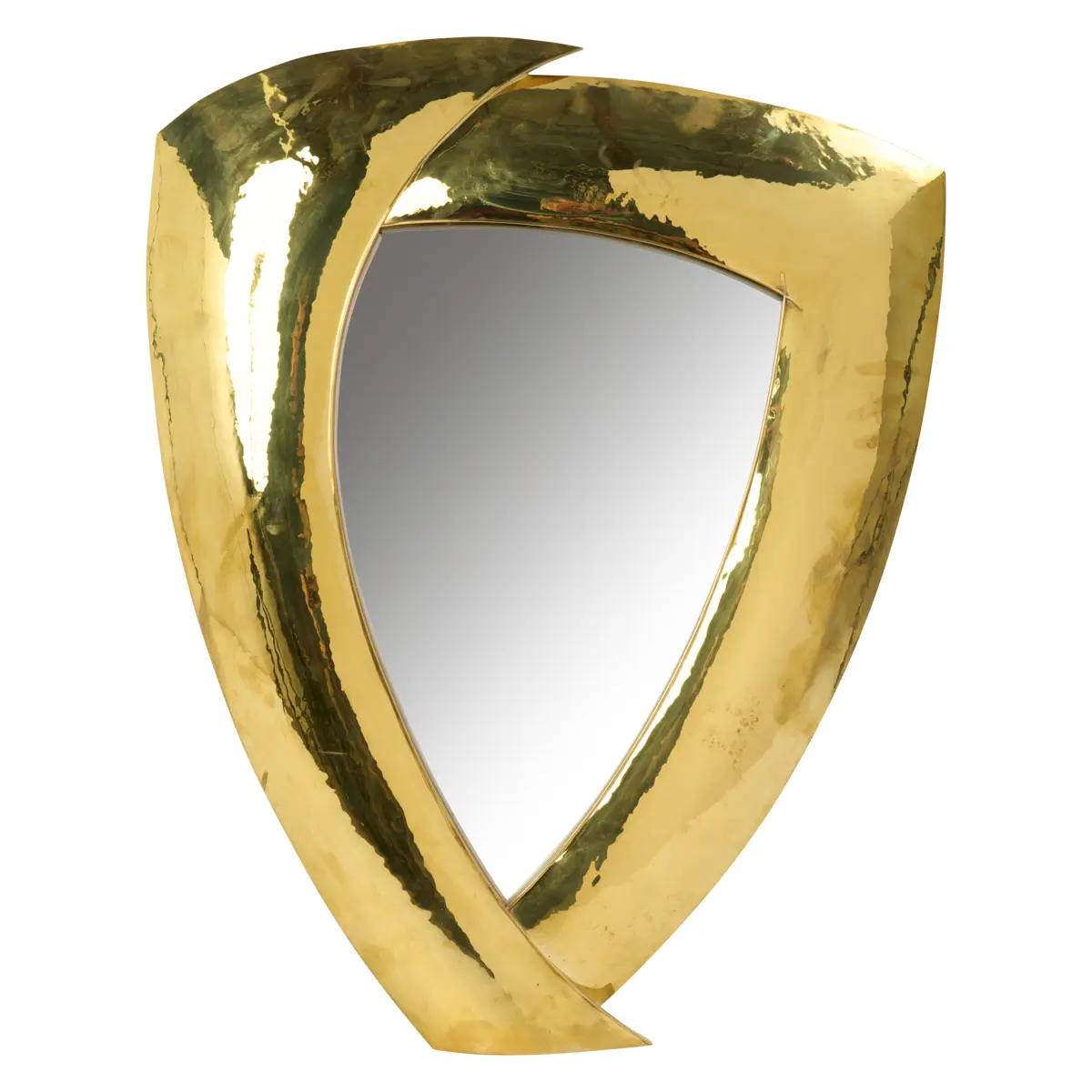 Hammered Brass Mirror, Italy_ 