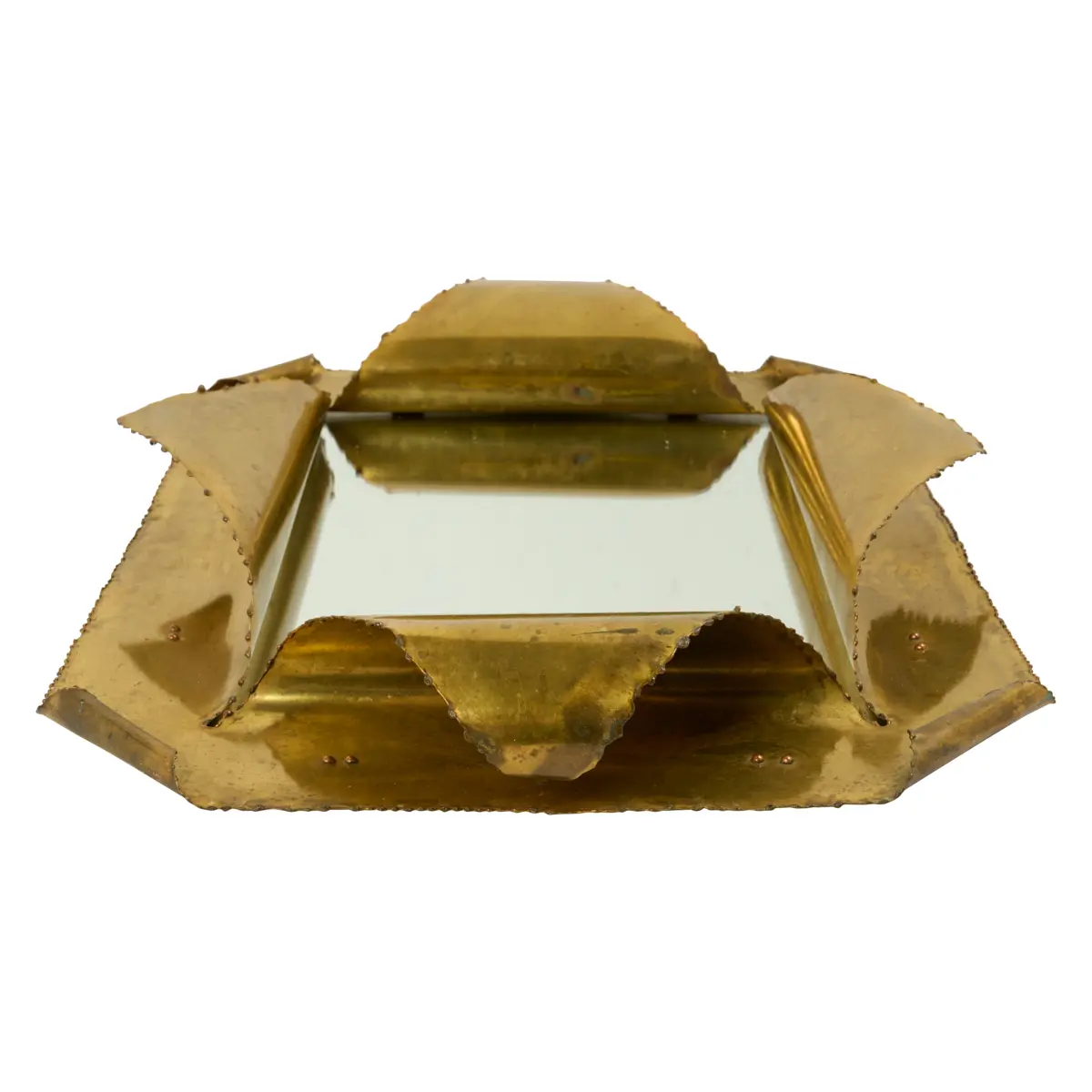 Brutalist Brass Mirror, France_ 