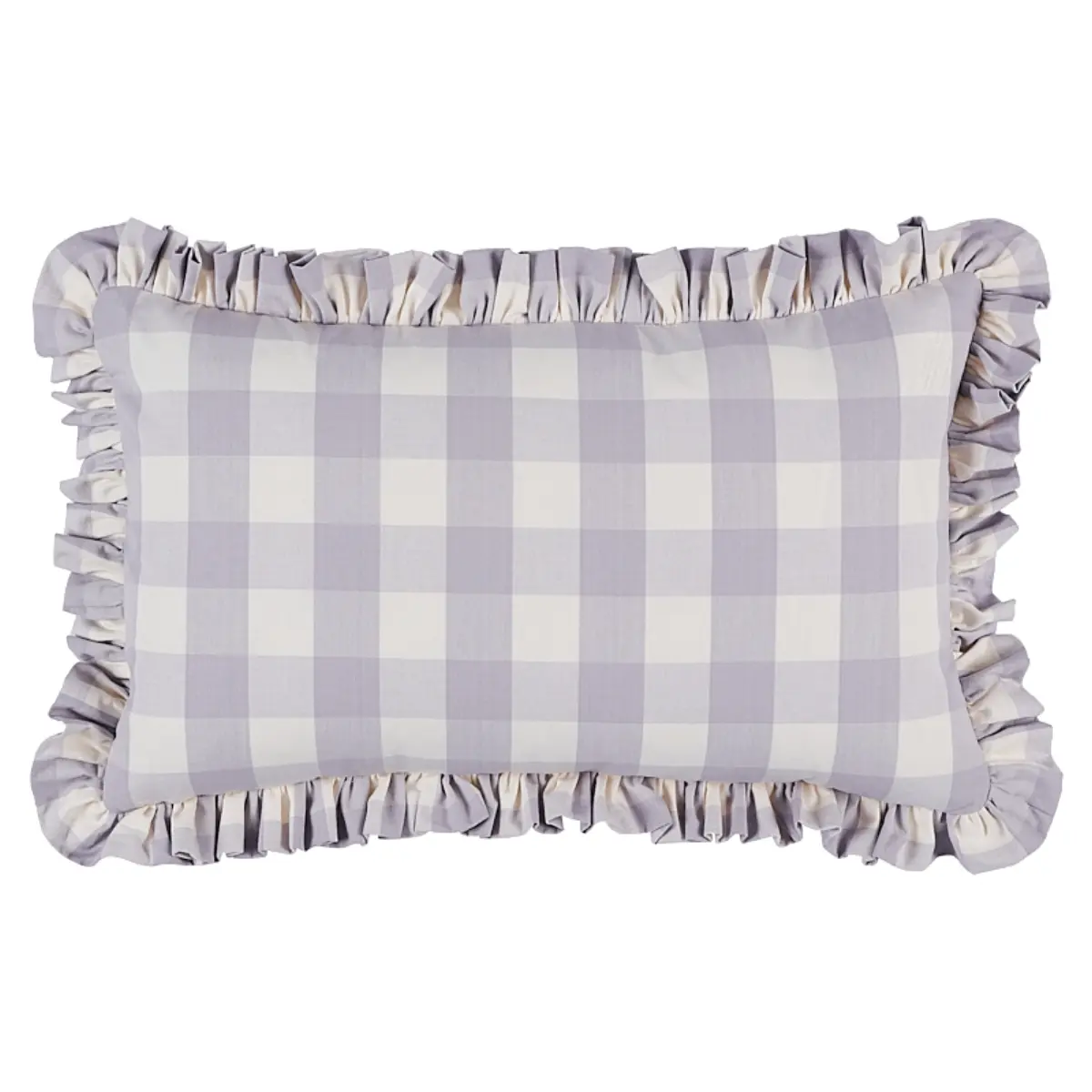 Camden Cotton Check Pillow_ LILAC