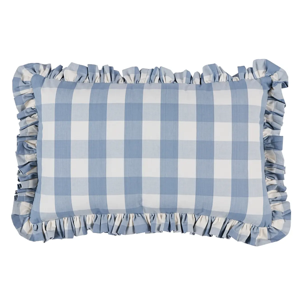 Camden Cotton Check Pillow_ SKY