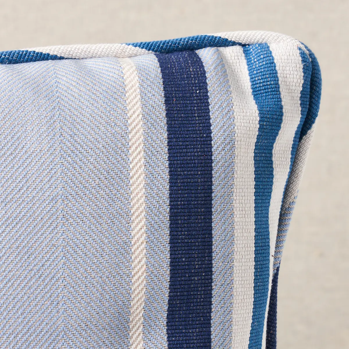 Minzer Cotton Stripe Pillow_ BLUE