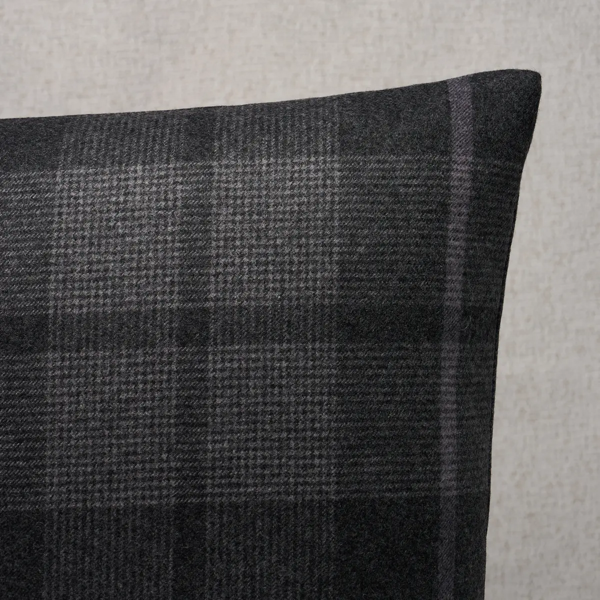 Montana Wool Plaid Pillow_ OXFORD GREY