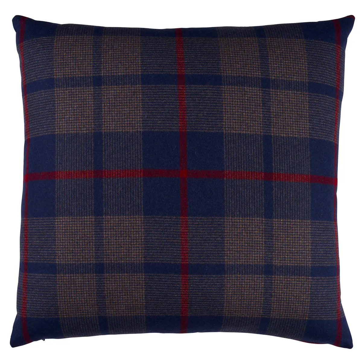 Montana Wool Plaid Pillow_ NAVY