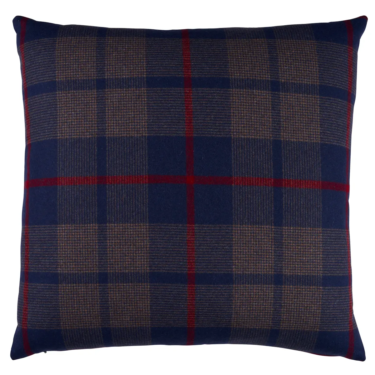 Montana Wool Plaid Pillow_ NAVY