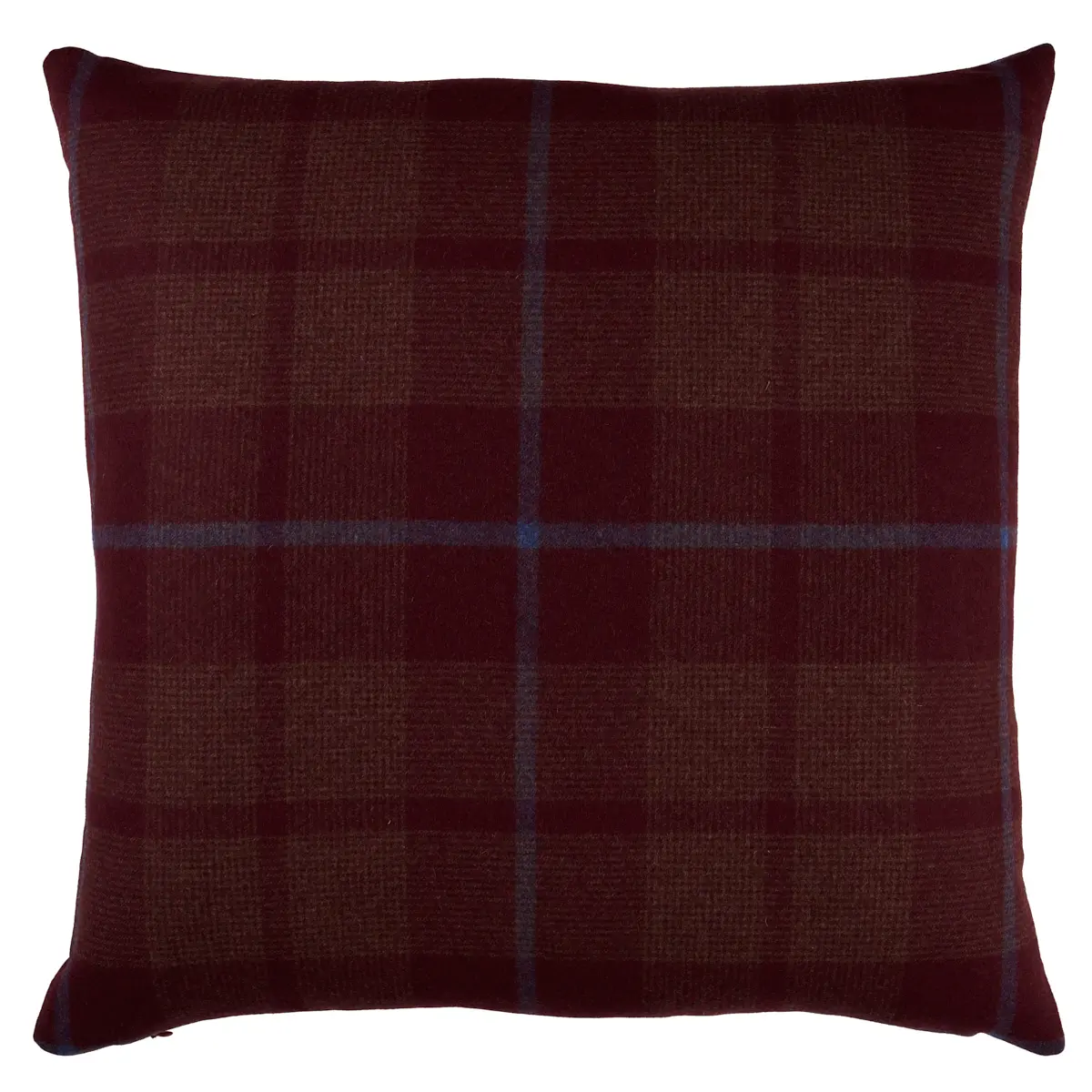 Montana Wool Plaid Pillow_ BURGUNDY
