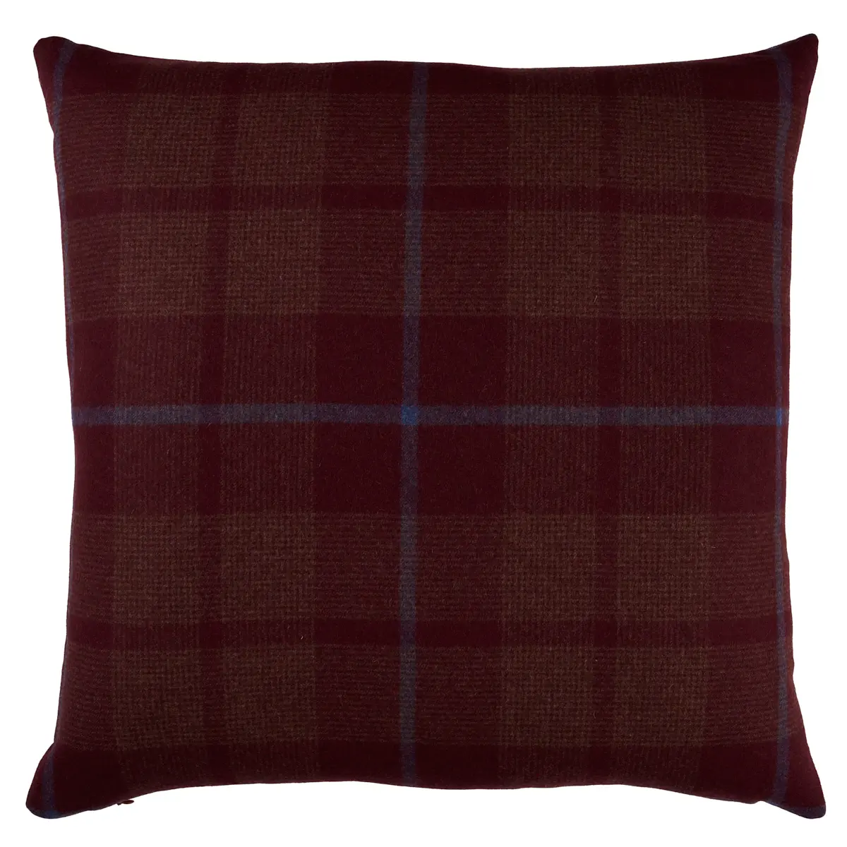 Montana Wool Plaid Pillow_ BURGUNDY