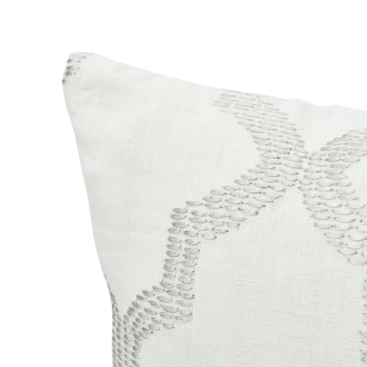 Tangier Embroidery Pillow_ SILVER