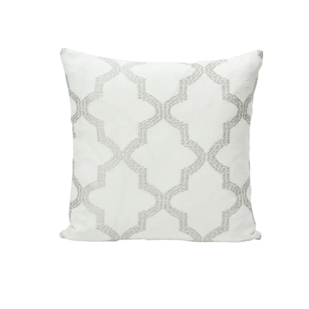 Tangier Embroidery Pillow_ SILVER