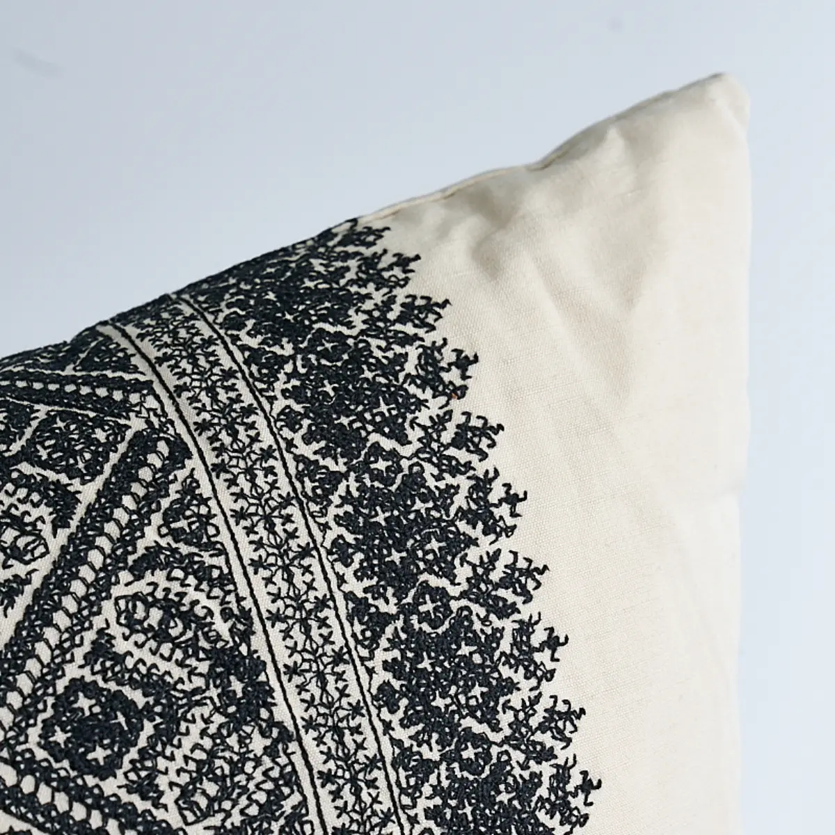 Toledo Embroidery Pillow_ NOIR