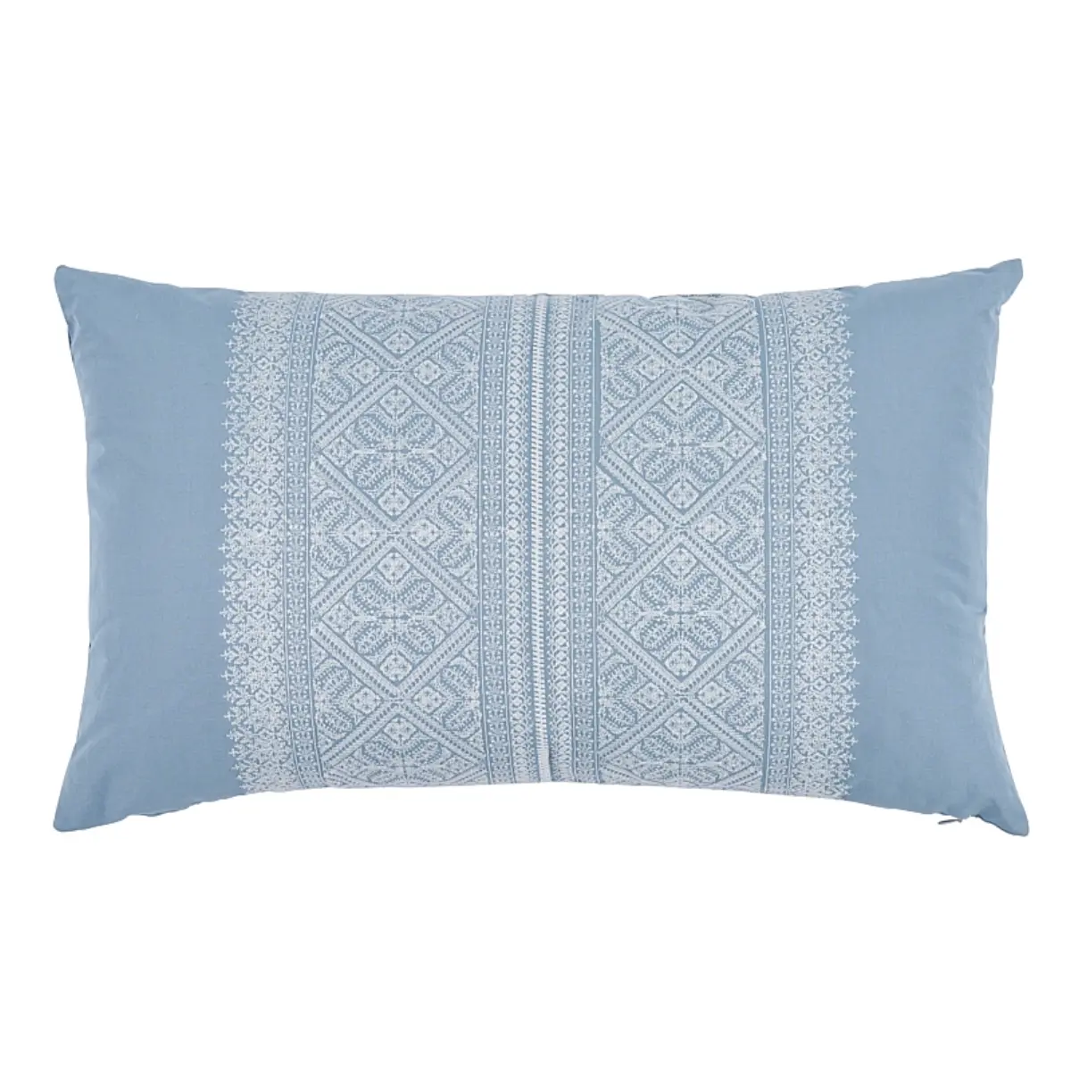 Toledo Embroidery Pillow_ CHAMBRAY & WHITE