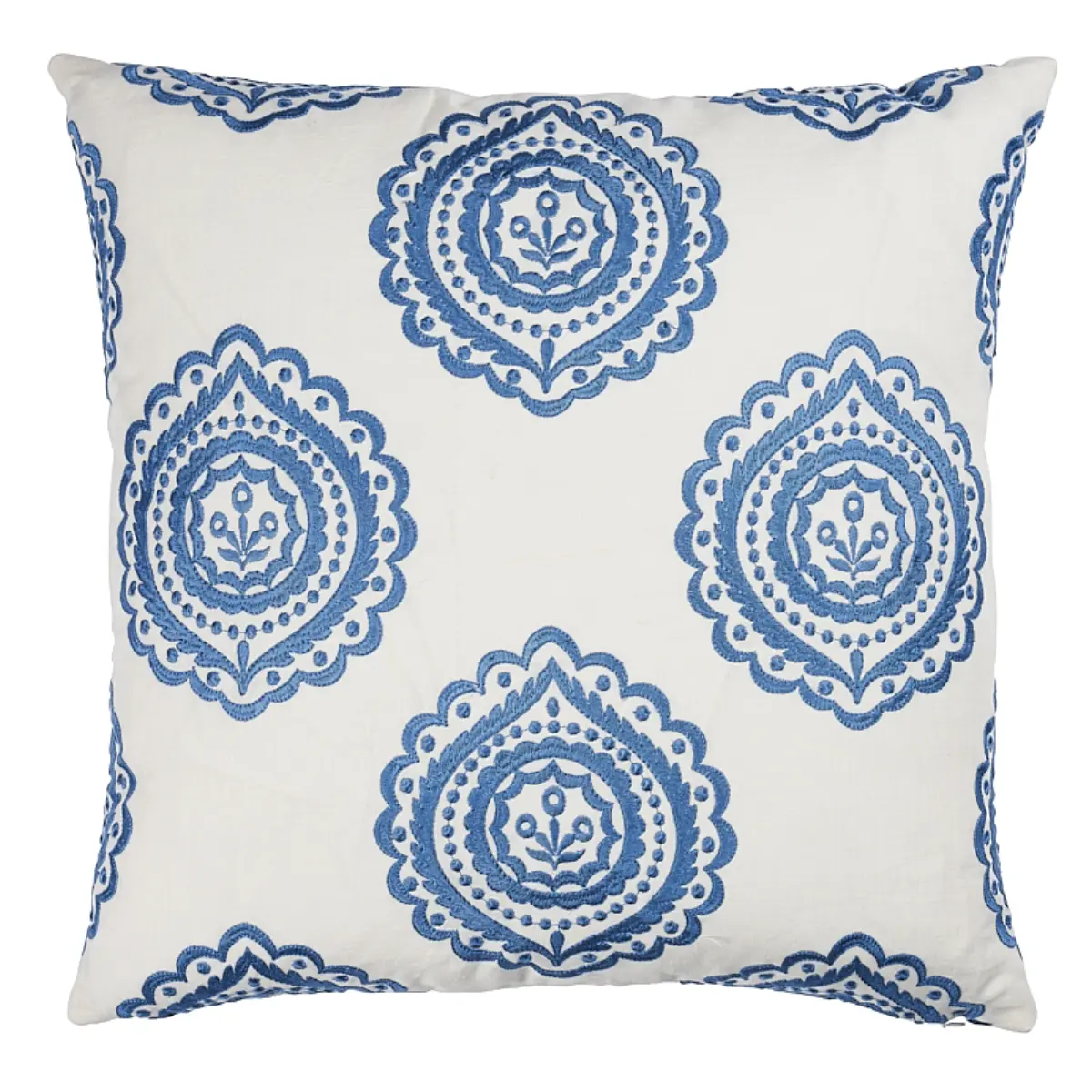 Olana Embroidery Pillow_ BLUE& WHITE