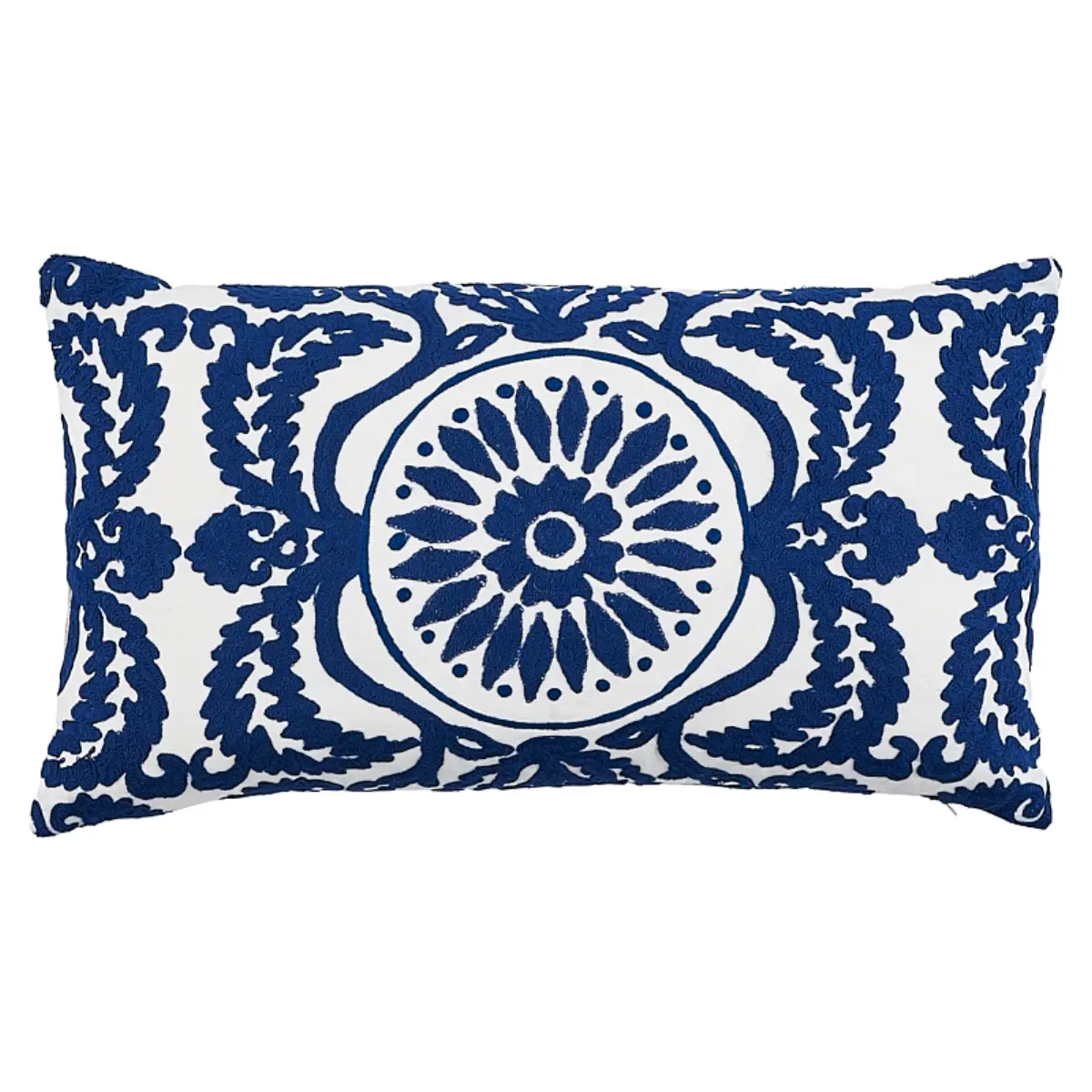 Castanet Embroidery Pillow_ COBALT