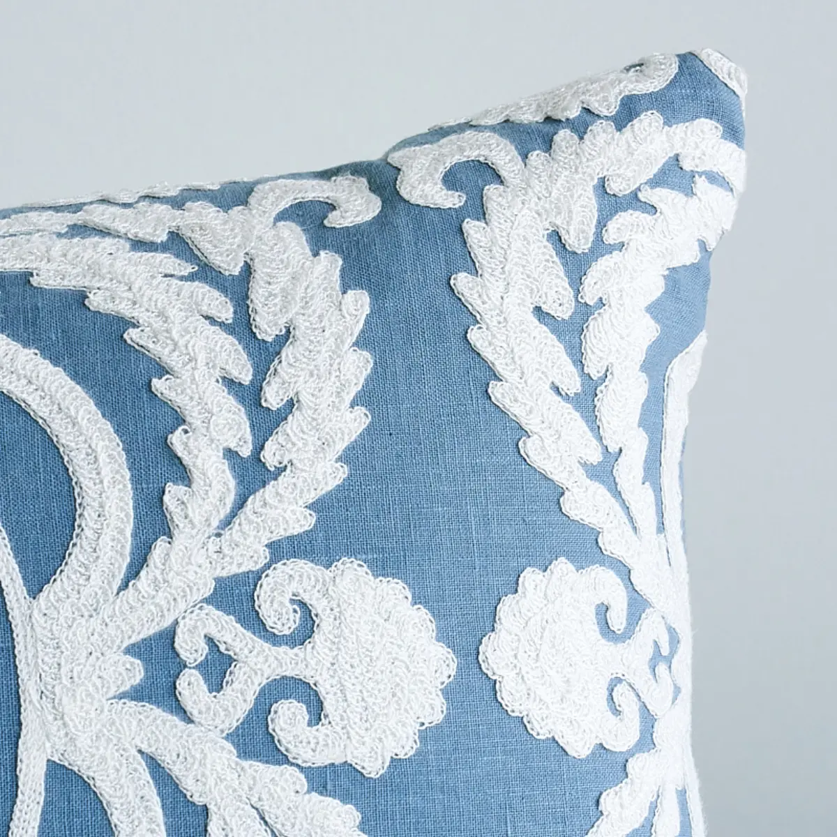 Castanet Embroidery Pillow_ CHAMBRAY
