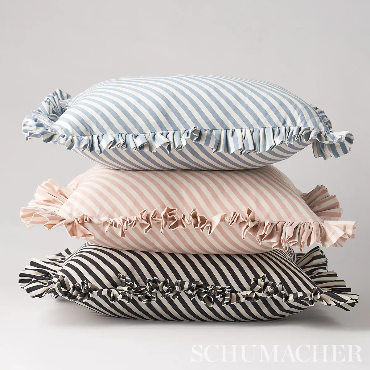 Brigitte Stripe Pillow_ BLACK