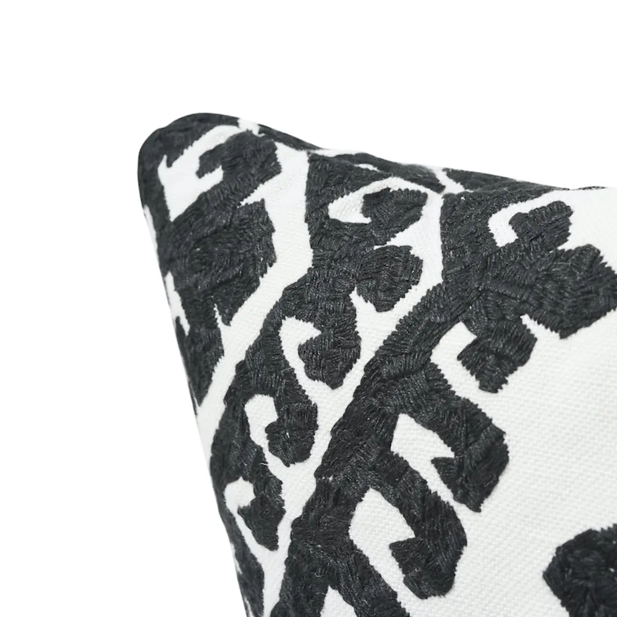 Omar Embroidery Pillow_ BLACK