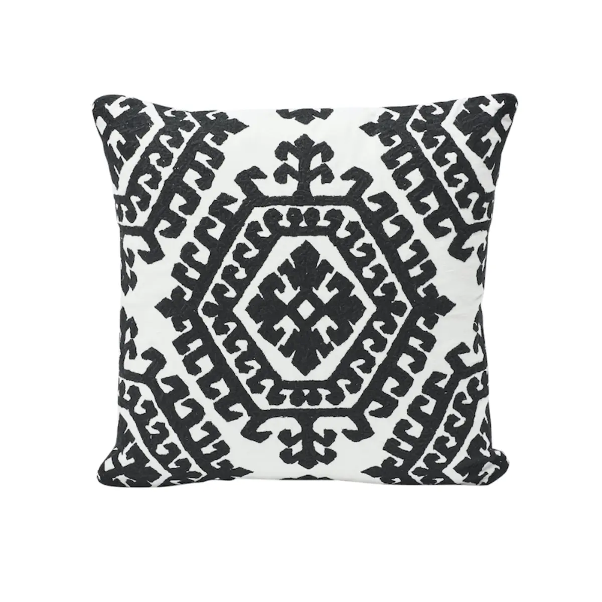 Omar Embroidery Pillow_ BLACK