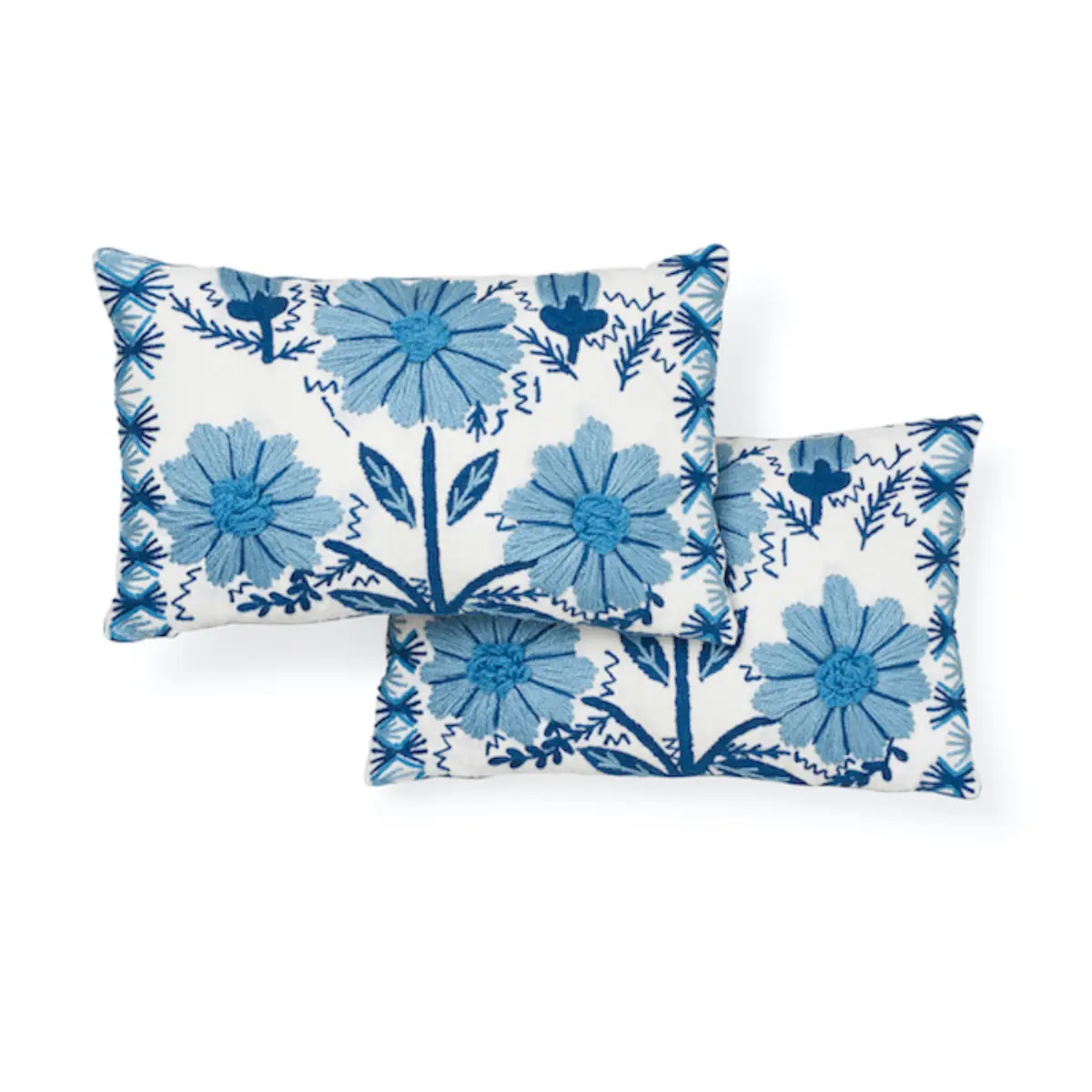 Marguerite Embroidery Pillow A_ SKY