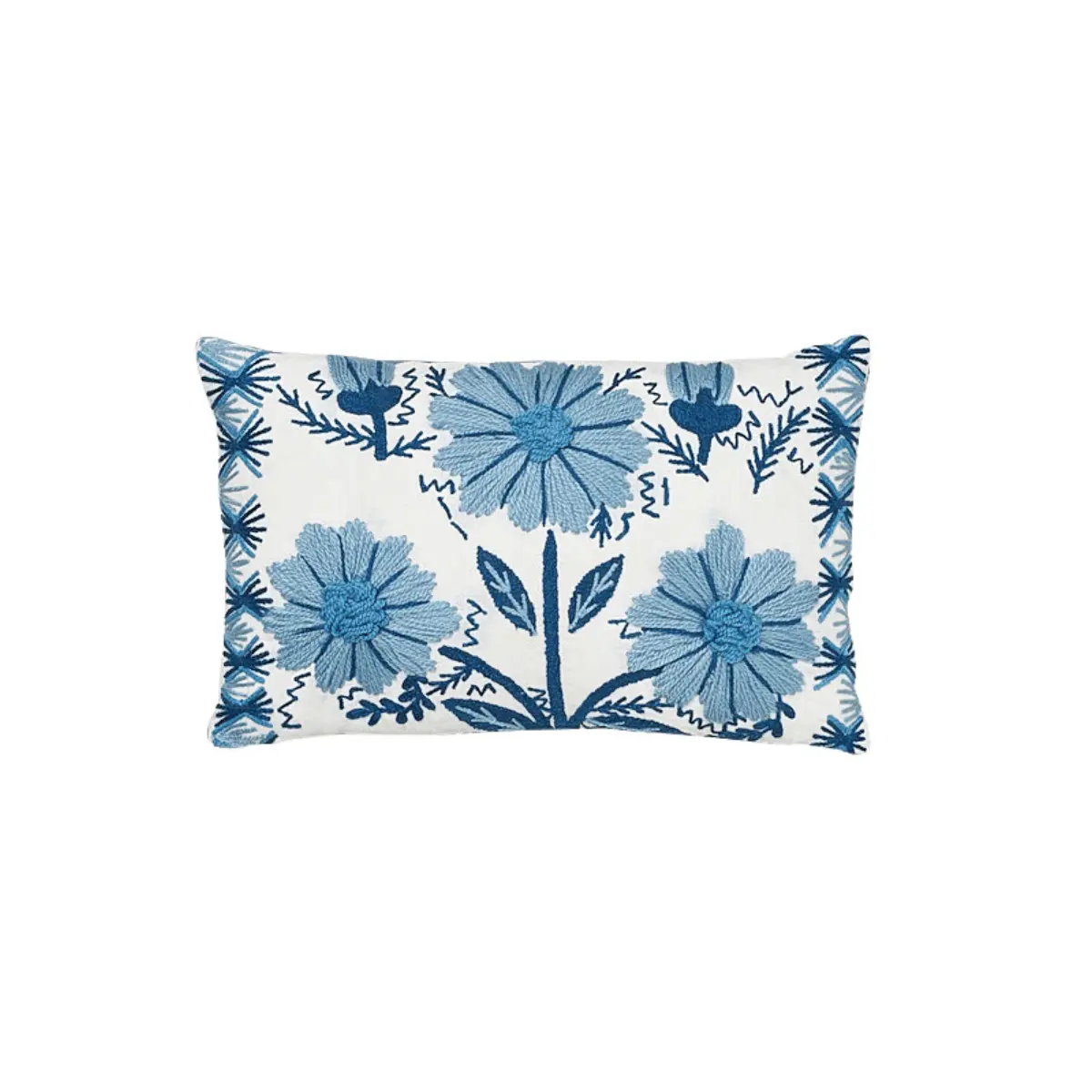 Marguerite Embroidery Pillow A_ SKY