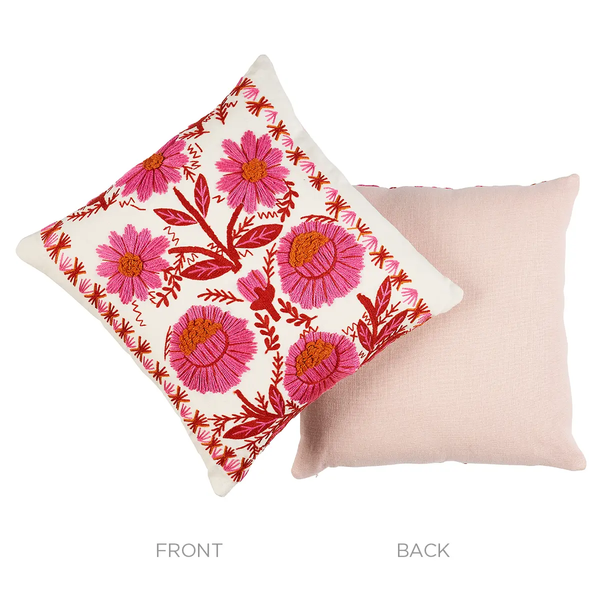 Marguerite Embroidery Pillow_ BLOSSOM