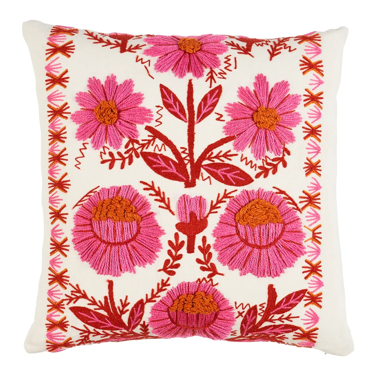 Marguerite Embroidery Pillow_ BLOSSOM