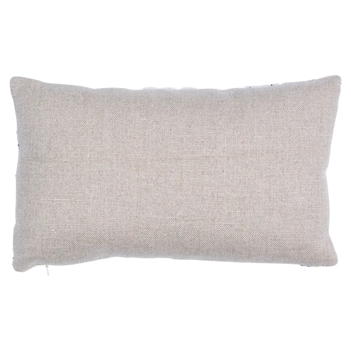 Marguerite Embroidery Pillow A_ BLUE & OCHRE
